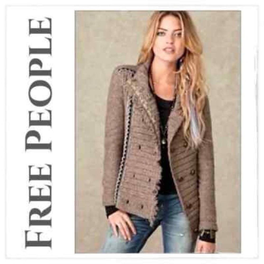 Free People Women's Double Breasted Sweater Jacket